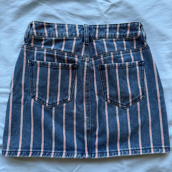 Pacsun Striped Denim Jean Mini Skirt - Picture 2 of 4